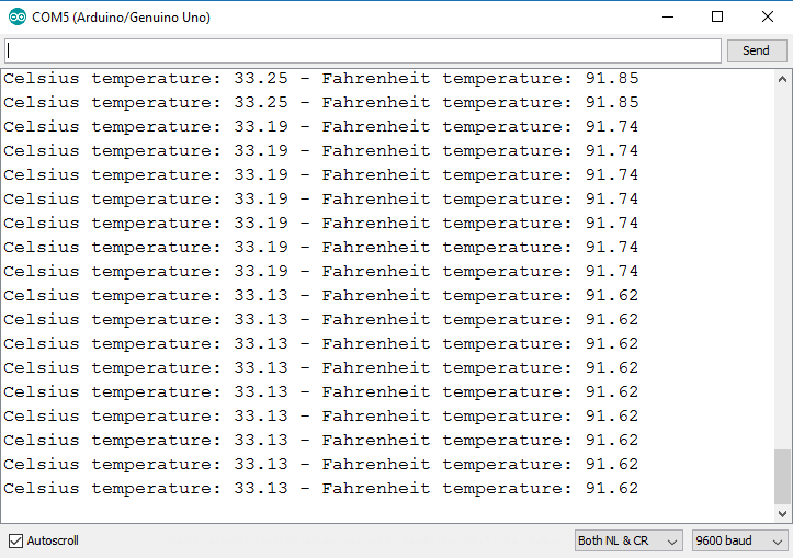 Testing DS18b20 Temperature Sensor with Arduino IDE Serial Monitor