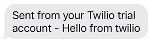SMS from Twilio trial account