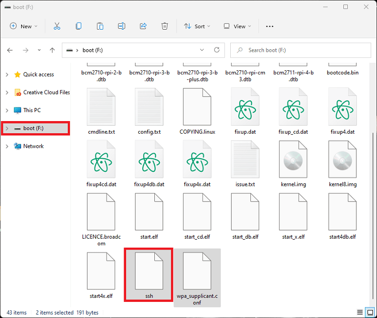 ssh file microsd card