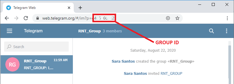 Get the Telegram group ID