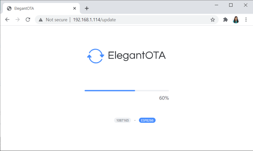 ESP8266 Update New Firmware Elegant OTA