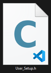 User_Setup.h file for TFT_eSPI library Bodmer Arduino IDE 2