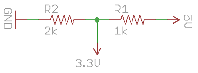 voltage divider 5V to 3.3V