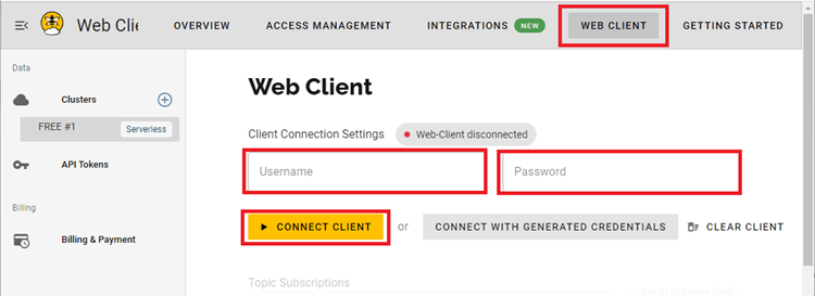 HiveMQ Web Client