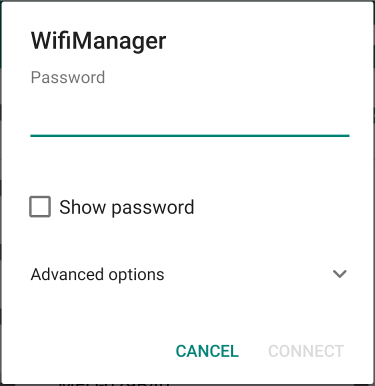 Enter network password wifimanager